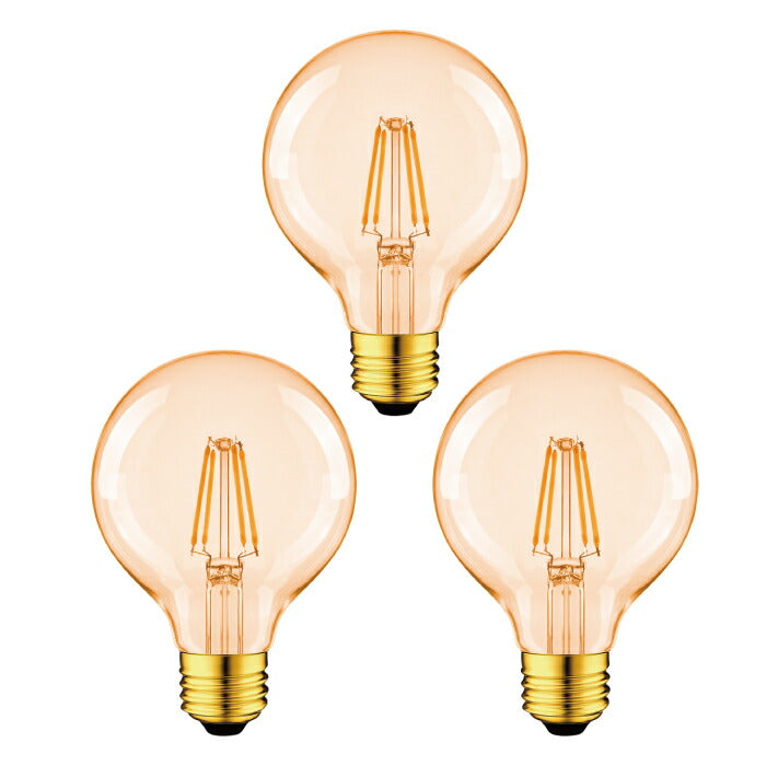 【3個セット】 LED電球 フィラメント電球 E26口金 電球色 6W 60W形相当 シャンデリア電球 エジソン電球 茶色 ミニ電球