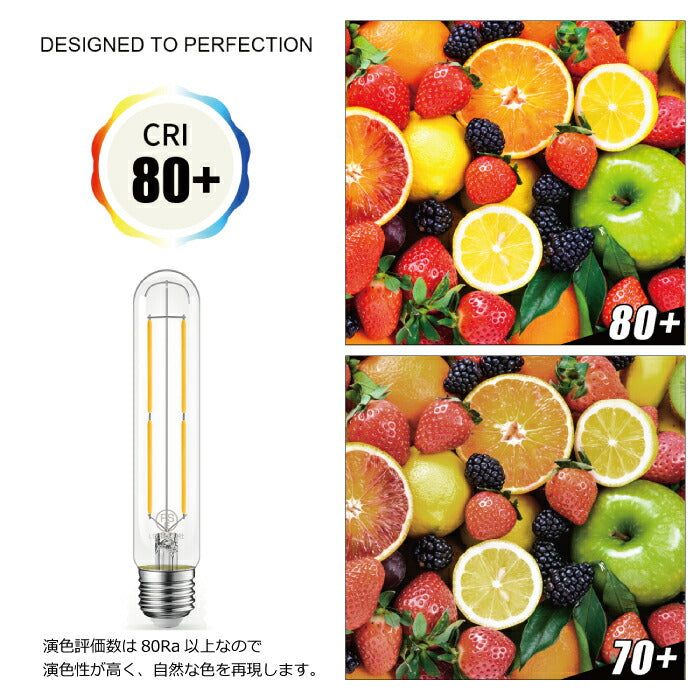 【4個セット】 LED電球 フィラメント電球 E26口金 電球色 6W 60W形相当 エジソン電球 管状電球 広配光タイプ
