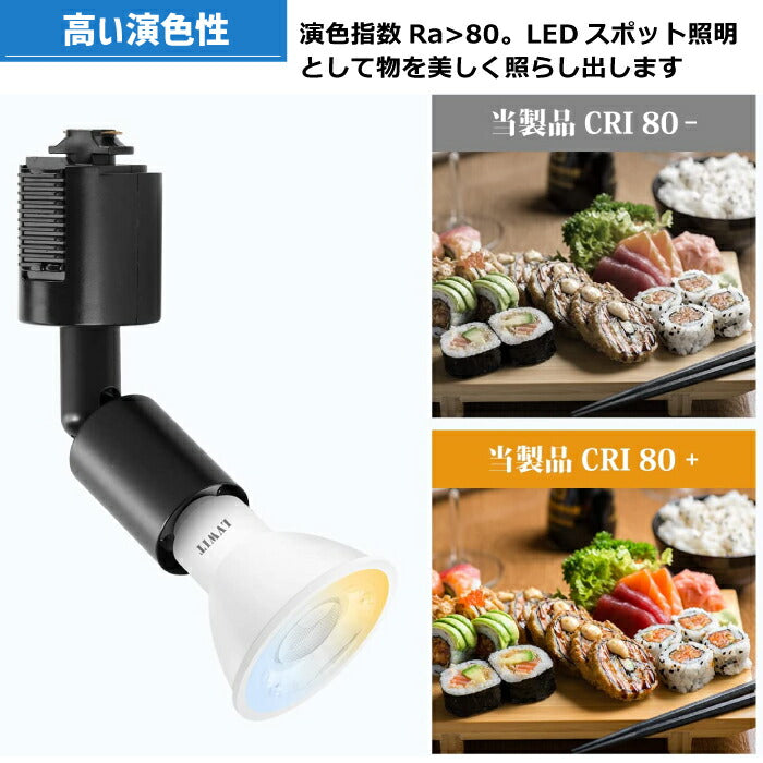 【2個セット】スポットライト ダクトレール用 E11口金 LEDランプ付き 調光調色 リモコン付き 6W 30W形相当