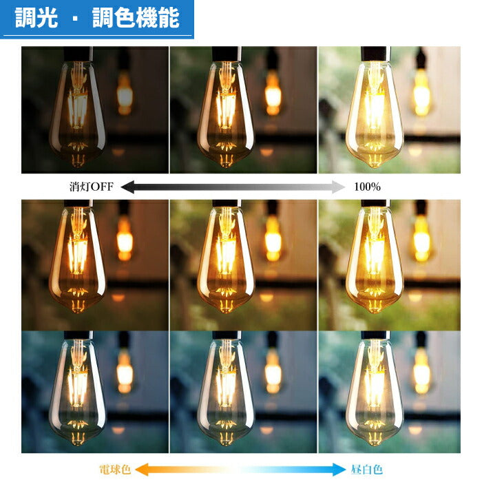 【3灯セット】ダクトレール用 ペンダントライト E26口金 LED電球付き 調光調色 リモコン付き エジソン電球 60W形相当