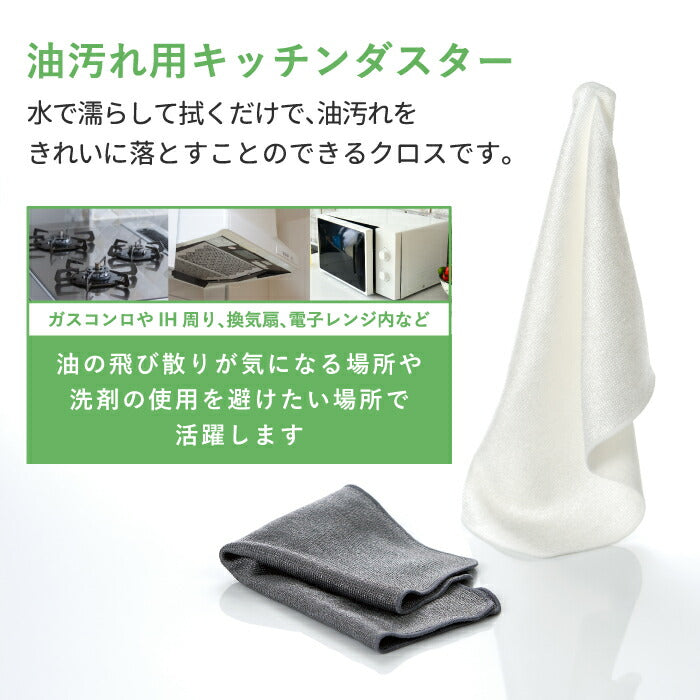 tidy オイルクリーンクロス 日本製 キッチンダスター 洗剤不要 油汚れ落とし ふきん 台所用クリーナー 水だけで落ちる 台所掃除 キッチンクロス 掃除クロス 換気扇 IH ガスコンロ 台拭き エコ マイクロファイバー おしゃれ 新生活 プレゼント