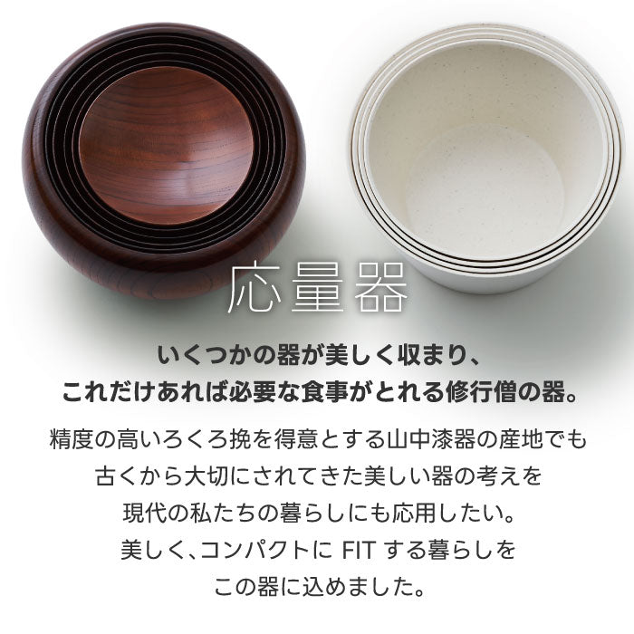 tak フィットディッシュ ボウル4個セット 日本製 蓋付 電子レンジ 食洗機対応 軽量 入れ子式 重ね収納 樹脂製 モダンデザイン シリアルボウル キャンプ アウトドア ピクニック ギフト