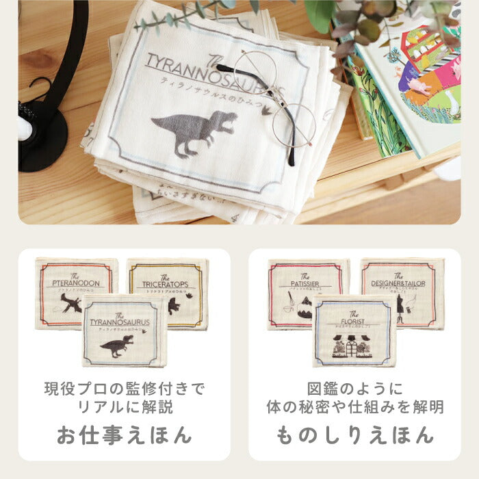 おむつケーキ 出産祝い 絵本タオルとハンカチのベビーケーキ ナチュラル お祝い おむつ コットン 綿 かわいい おしゃれ 赤ちゃん ベビー 男の子 女の子 ブランケット ものしり 絵本 図鑑 恐竜 仕事 ミニタオル 男女 プレゼント ギフト 日本製