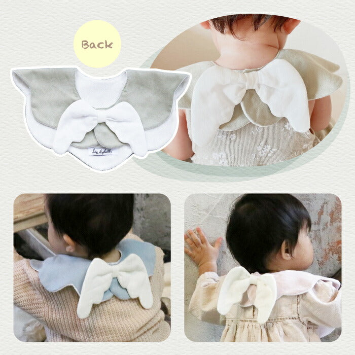もこもこ 天使のスタイ 天使 羽 羽根 可愛い キュート 箱入り BOX スタイ プレゼント おしゃれ ギフト 出産祝い よだれかけ ビブ 綿 パイル 吸水 速乾 2枚仕立て ビッグサイズ 大きめ こども ピンク ブルー グリーン かわいい 赤ちゃん ギフト