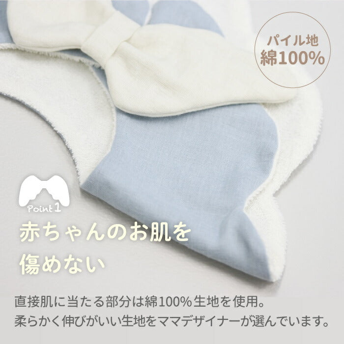 もこもこ 天使のスタイ 天使 羽 羽根 可愛い キュート 箱入り BOX スタイ プレゼント おしゃれ ギフト 出産祝い よだれかけ ビブ 綿 パイル 吸水 速乾 2枚仕立て ビッグサイズ 大きめ こども ピンク ブルー グリーン かわいい 赤ちゃん ギフト