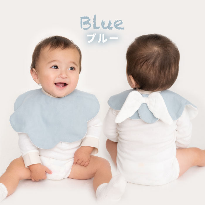 もこもこ 天使のスタイ 天使 羽 羽根 可愛い キュート 箱入り BOX スタイ プレゼント おしゃれ ギフト 出産祝い よだれかけ ビブ 綿 パイル 吸水 速乾 2枚仕立て ビッグサイズ 大きめ こども ピンク ブルー グリーン かわいい 赤ちゃん ギフト
