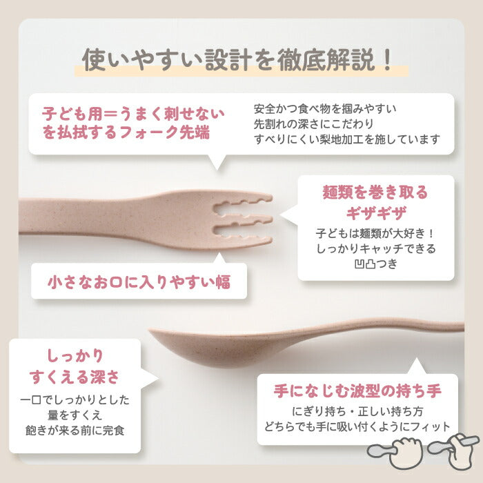 【保育士監修】日本製 子供用カトラリーセット2点 お花柄がかわいい！抗菌・食洗機対応で安心 出産祝いに◎