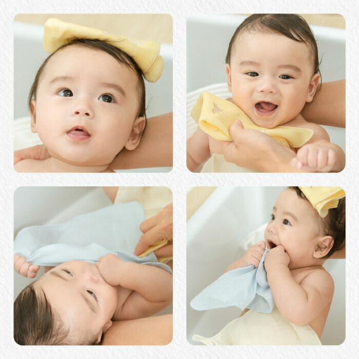 日本製ベビーガーゼハンカチ3枚組｜馬柄・出産祝いに◎綿100％沐浴＆よだれ拭き