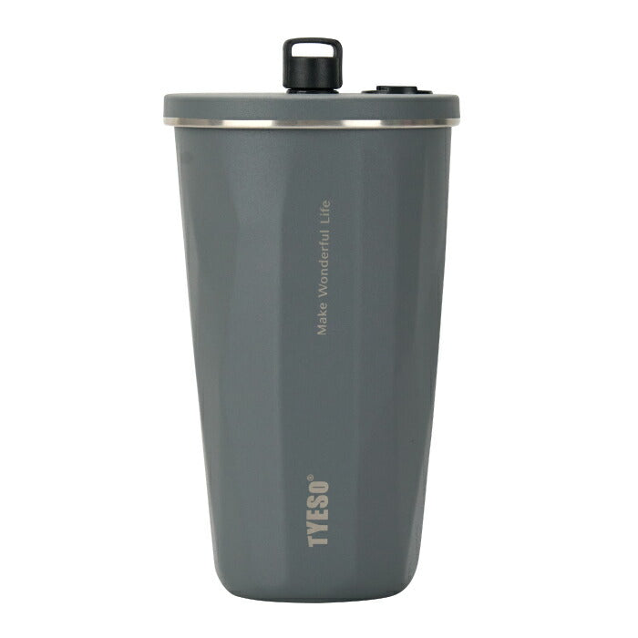 TYESO ストロータンブラー 600ml 蓋付き ステンレス 保温保冷 おしゃれ 大容量 真空断熱 マイボトル コップ型 直飲み 水筒 マグボトル ポップアップ キャップホルダー付き 洗いやすい 持ち運び 漏れにくい オフィス アウトドア スポーツ プレゼント