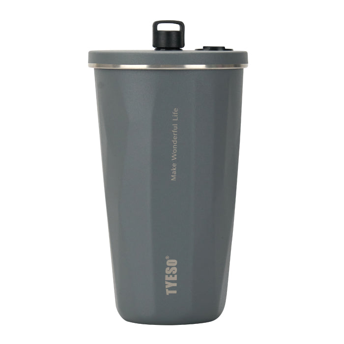 TYESO ストロータンブラー 600ml 蓋付き ステンレス 保温保冷 おしゃれ 大容量 真空断熱 マイボトル コップ型 直飲み 水筒 マグボトル ポップアップ キャップホルダー付き 洗いやすい 持ち運び 漏れにくい オフィス アウトドア スポーツ プレゼント