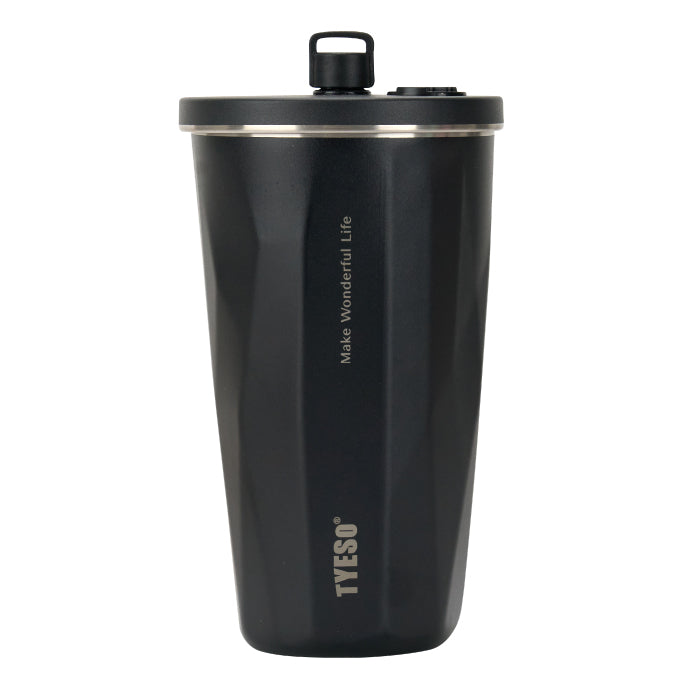 TYESO ストロータンブラー 600ml 蓋付き ステンレス 保温保冷 おしゃれ 大容量 真空断熱 マイボトル コップ型 直飲み 水筒 マグボトル ポップアップ キャップホルダー付き 洗いやすい 持ち運び 漏れにくい オフィス アウトドア スポーツ プレゼント