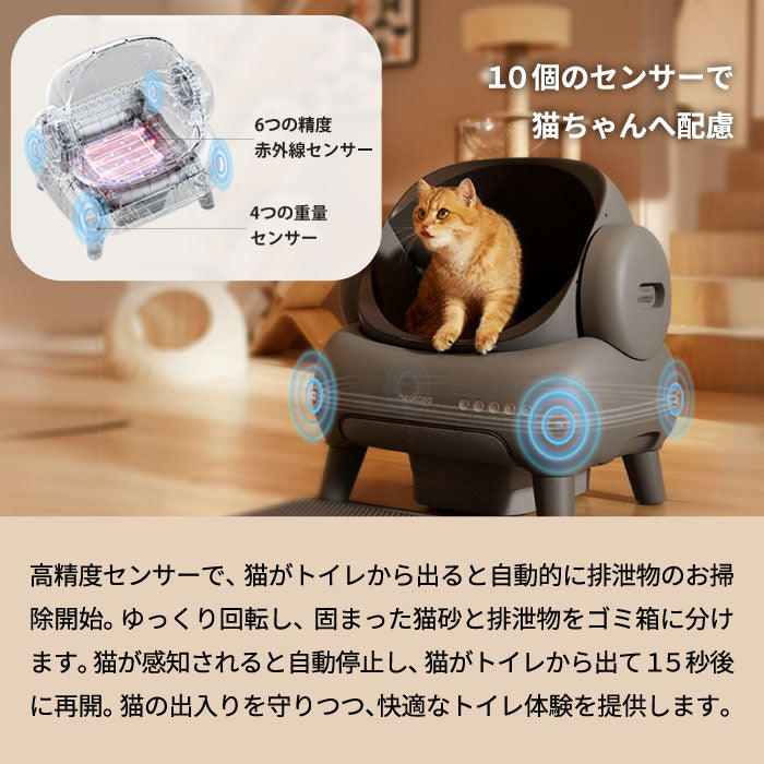全自動猫トイレ Neakasa M1 Plus 猫用トイレ 大型 掃除不要 屋根なし オープン型 10kg対応 多頭飼い ゴミ袋付き 密封 消臭 ゴミ箱 アプリ 遠隔操作 スマホ連動 安全センサー 2週間放置 静音 5分間自動清掃 お留守番対策 猫 新生活 ギフト プレゼント