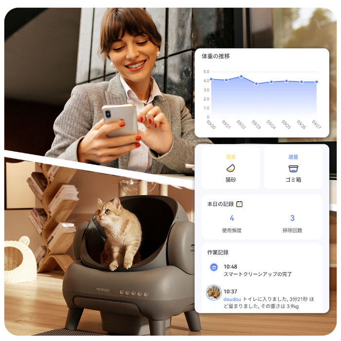 全自動猫トイレ Neakasa M1 Plus 猫用トイレ 大型 掃除不要 屋根なし オープン型 10kg対応 多頭飼い ゴミ袋付き 密封 消臭 ゴミ箱 アプリ 遠隔操作 スマホ連動 安全センサー 2週間放置 静音 5分間自動清掃 お留守番対策 猫 新生活 ギフト プレゼント