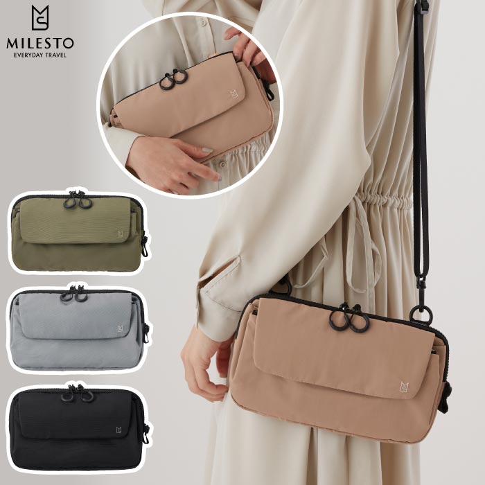 ミレスト トロット ショルダーバッグ 撥水・軽量 2WAY 小型収納 男女兼用 ギフト対応