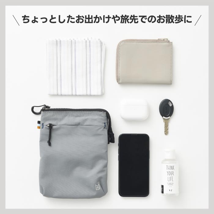 MILESTO TROT 撥水サコッシュ 薄型軽量2WAY式 スマホ収納OK 旅行に便利でおしゃれ