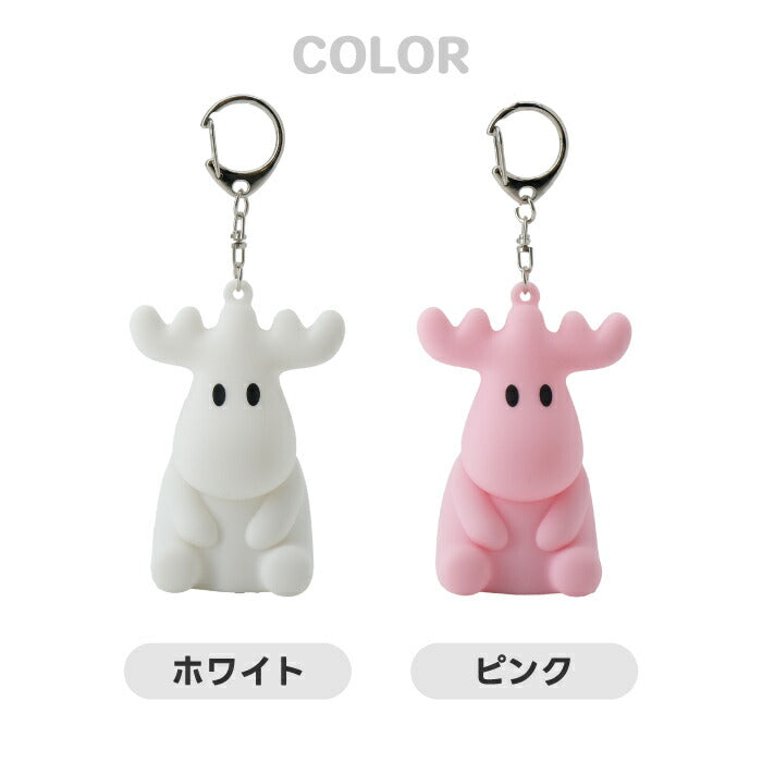 キーホルダー バッグチャーム moz モズ シリコンライトチャーム エルク マスコット 北欧 かわいい おしゃれ LED ライト 光る チャーム キーチェーン キーリング 持ち歩き 充電式 USB Type-C 鍵 リュック 夜道 散歩 癒し メンカラ 推し活 プチギフト