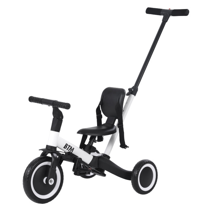 三輪車 かじとり 押し棒付き 折りたたみ 4WAY 子供用三輪車 乗用玩具  手押し ランニングバイク キックバイク キッズバイク サドル 足けり ペダル付き コントロールバー 舵取り 1歳 2歳 3歳 幼児 自転車 おしゃれ コンパクト 軽量 男の子 女の子 誕生日 プレゼント ギフト