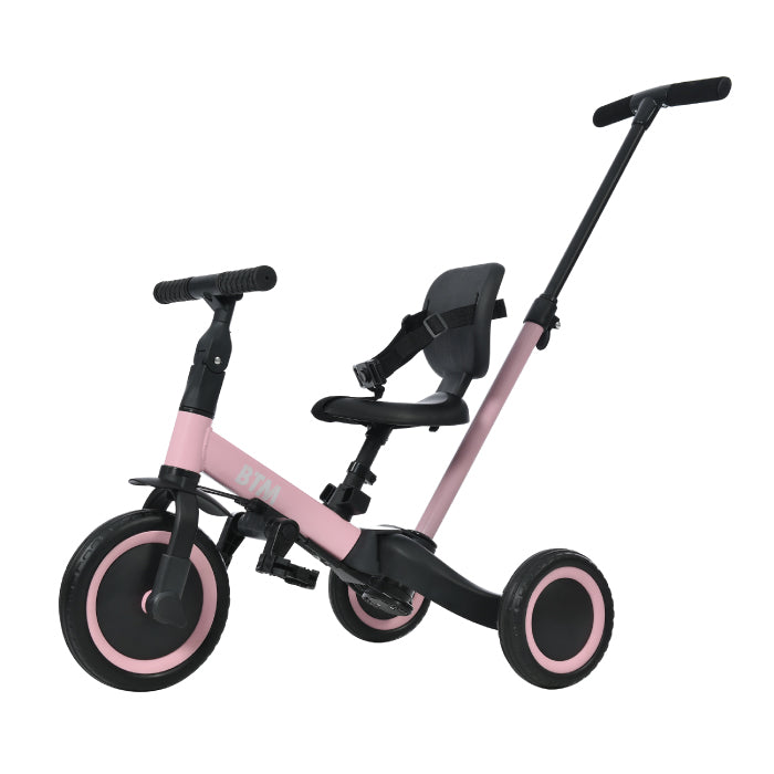三輪車 かじとり 押し棒付き 折りたたみ 4WAY 子供用三輪車 乗用玩具  手押し ランニングバイク キックバイク キッズバイク サドル 足けり ペダル付き コントロールバー 舵取り 1歳 2歳 3歳 幼児 自転車 おしゃれ コンパクト 軽量 男の子 女の子 誕生日 プレゼント ギフト