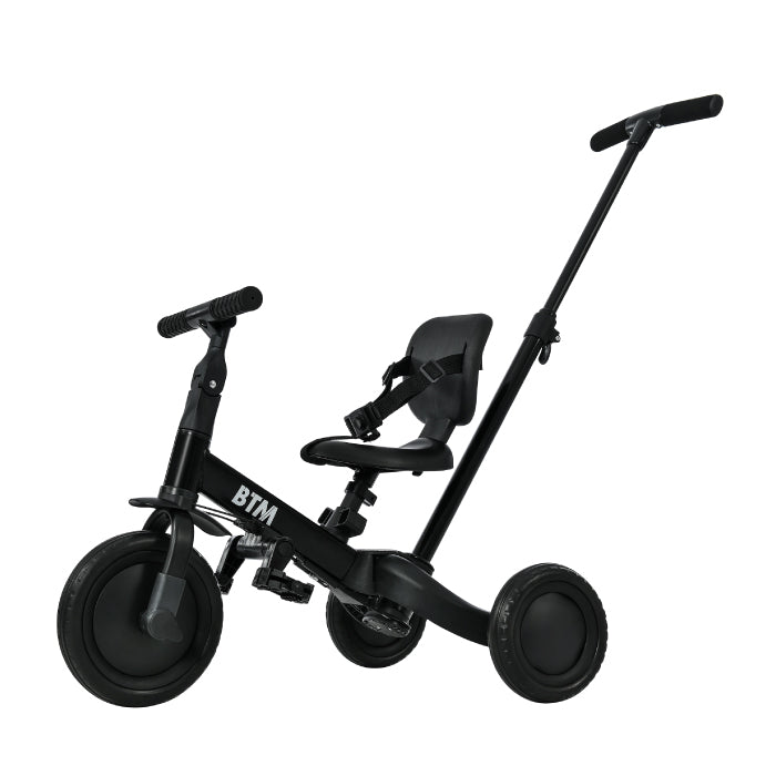 三輪車 かじとり 押し棒付き 折りたたみ 4WAY 子供用三輪車 乗用玩具  手押し ランニングバイク キックバイク キッズバイク サドル 足けり ペダル付き コントロールバー 舵取り 1歳 2歳 3歳 幼児 自転車 おしゃれ コンパクト 軽量 男の子 女の子 誕生日 プレゼント ギフト