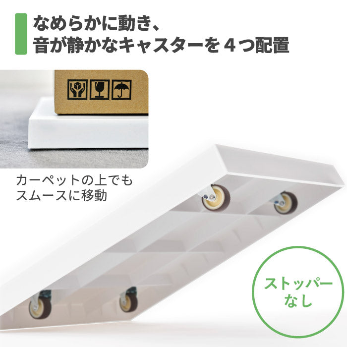 tidy キャスター付きトレイ プラットフォーム 日本製 おしゃれ らくらく移動 耐荷重40kg フラット台車 鉢皿 収納台車 移動トレイ 隙間収納用 荷台 物置き 観葉植物 飲料水用 可動式 プランター 便利 リビング オフィス 玄関 インテリア ティディ