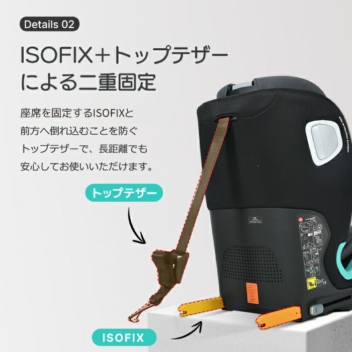 ISOFIX対応チャイルドシート 15ヶ月〜12歳 長く使える 安全設計 特典付