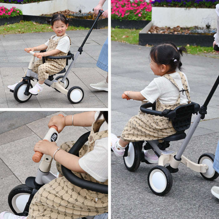 三輪車 5in1 押し棒付き かじとり キックバイク 自転車 安全ガード EVAタイヤ サドル調節 軽量 足けりバイク 1歳 5歳 誕生日 ギフト 入園祝い