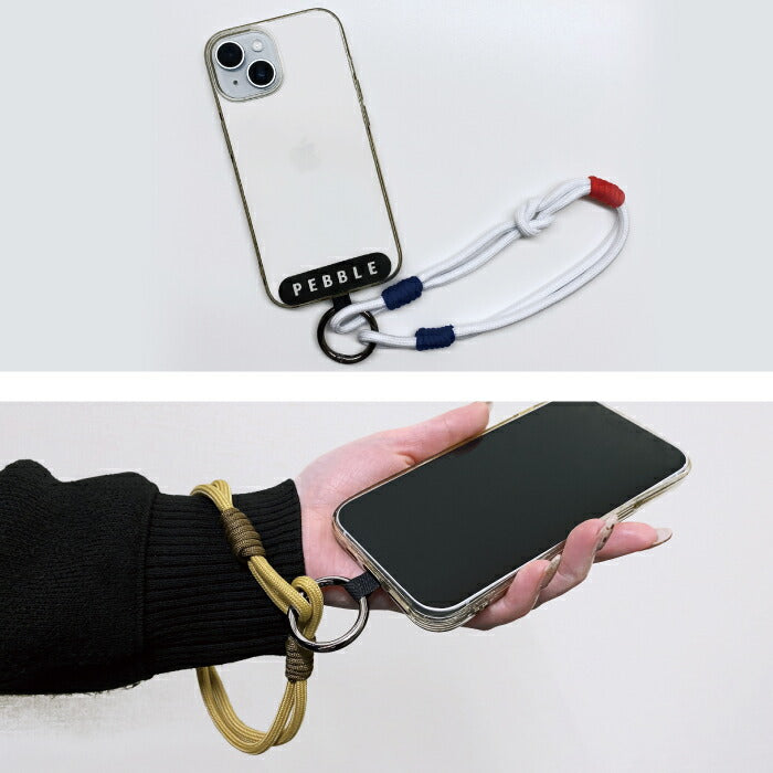 スマホストラップ スマホ用ハンドストラップ 落下防止 クライミングロープ風 3色 大人 おしゃれ かわいい 携帯ストラップ 手首ストラップ iPhone Android 紐 軽量 15g 20cm PEBBLE ロープストラップ フレスコ SLOWER アウトドア 旅行 新生活 ギフト