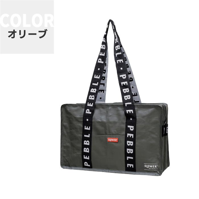 slower トートバッグ 14L 大容量 軽量 折り畳み可 エコバッグ ペブル柄 キャリーオン対応 おしゃれ