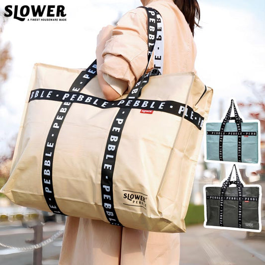 slower トートバッグ 大容量40L 軽量 折り畳み可 エコバッグ マチ広 コンパクト おしゃれ アウトドア