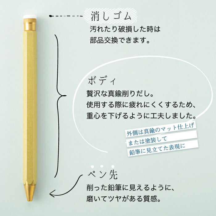 ボールペン用 芯ホルダー Pencillest ペンシレスト ペンレスト ボールペン フリクション ペン 鉛筆の形 筆記用具 文房具 真鍮 重厚感 高級 卓上 ボールペン 文具 オフィス 収納 ステーショナリー ゴールド ブラス brass シンプル おしゃれ ギフト