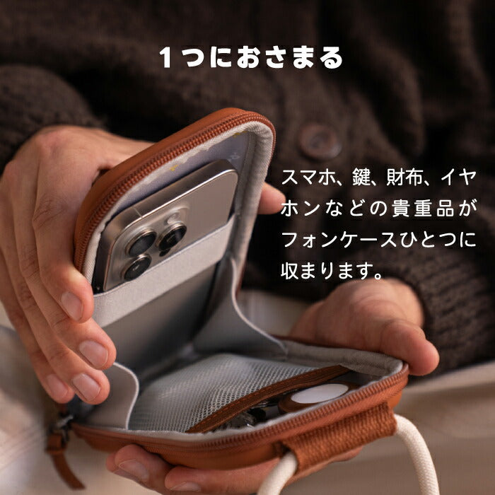 スマホショルダー ハードケース おしゃれ Rollink ローリンク スマホポーチ フォンケース 耐衝撃 軽量 150g 斜めがけ ポーチ レディース メンズ 縦型 ストラップ 防水 財布 カード 鍵 小銭 小物 収納 ケース ミニバッグ 丈夫 旅行 街歩き ギフト プレゼント 【選べる特典付】
