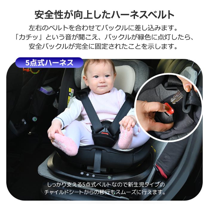 チャイルドシート 新生児〜12歳｜360度回転・ISOFIX・洗える・安全設計