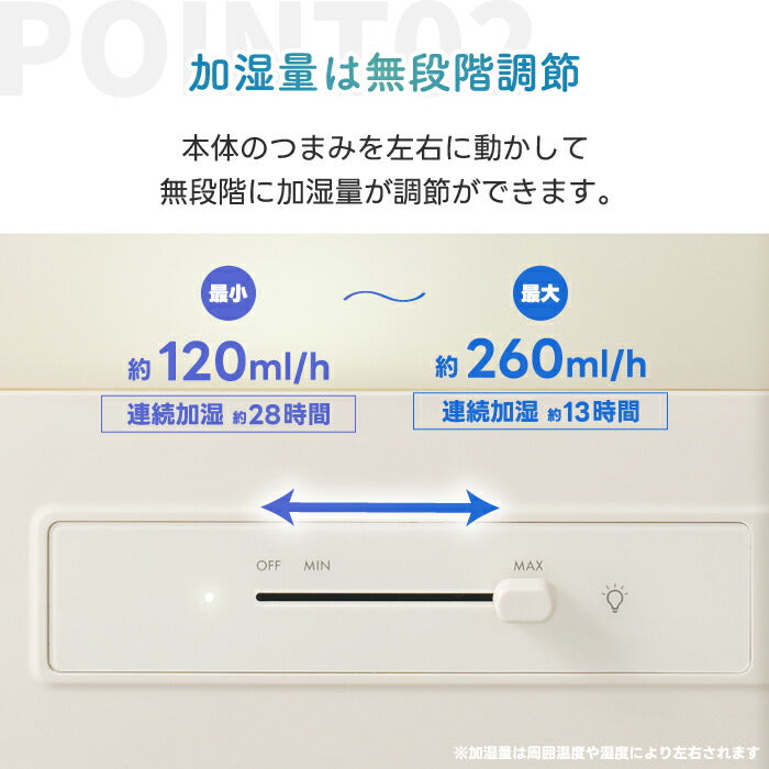 「上部給水式 超音波加湿器 エルモイスト 4L｜アロマ対応・LEDライト付・おしゃれ加湿器