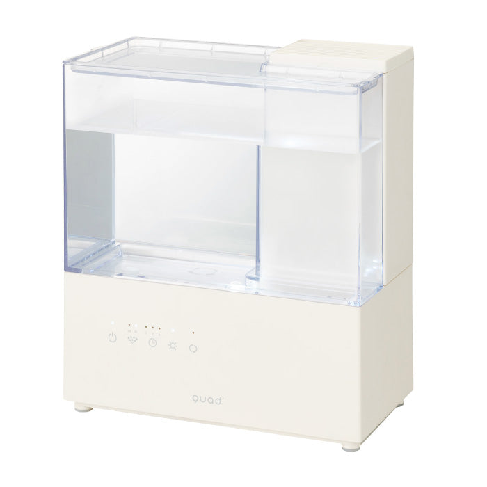 加湿器 おしゃれ スチーム式加湿器 上部給水 大容量 3.5L QUADS エルモイスト LEDライト アロマ対応 長時間加湿 コンパクト 省スペース 乾燥対策 清潔 お手入れ簡単 タンク 丸洗い可能 静音 空焚き防止機能付き 沸騰 冬家電 卓上 寝室 リビング