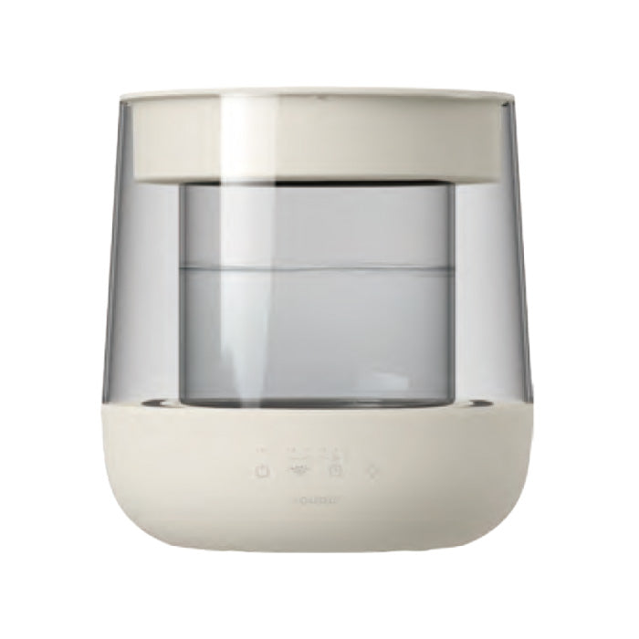 スチーム加湿器 上部給水 大容量1.8L ガラス スチーム式加湿器 おしゃれ QUADS 沸騰式加湿器 透明 静音 高加湿 加熱式 上から給水 安全機能付き LEDライト チャイルドロック付き うるおい 乾燥対策 インテリア 便利 簡単 リビング オフィス