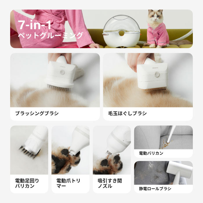 ペット用バリカン＆掃除機セット 7in1 犬猫用トリミング Neakasa S1 Pro ペットグルーミング掃除機 3L 大容量 ペット用電動クリーナー おしゃれ 自宅で簡単お手入れ ペットケア 抜け毛対策 静音 毛玉取り 吸引機付き ペット美容器 プレゼント