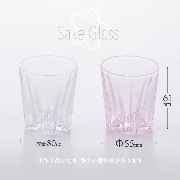 さくらさく グラス サケ 日本製 江戸硝子 おしゃれ 桜色 桐箱入り 80ml 結露で桜が咲くグラス コップ ガラス 酒器 日本酒 ウイスキー 焼酎 木箱  引き出物 結婚祝い お祝い 父の日 食器 プレゼント ギフト 記念日 退職祝い 新生活