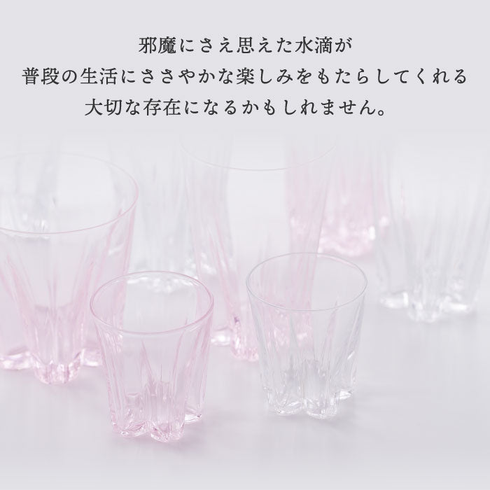 さくらさく グラス サケ 日本製 江戸硝子 おしゃれ 桜色 桐箱入り 80ml 結露で桜が咲くグラス コップ ガラス 酒器 日本酒 ウイスキー 焼酎 木箱  引き出物 結婚祝い お祝い 父の日 食器 プレゼント ギフト 記念日 退職祝い 新生活
