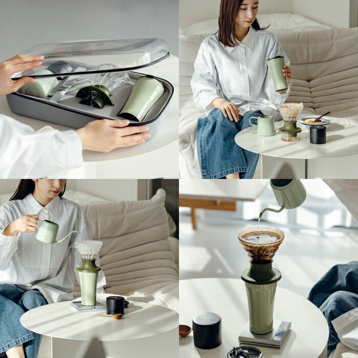 STTOKE×HARIO コラボ ドリッパーセット 355mlタンブラー付き 保温保冷 軽量真空マグ おしゃれコーヒーギフト