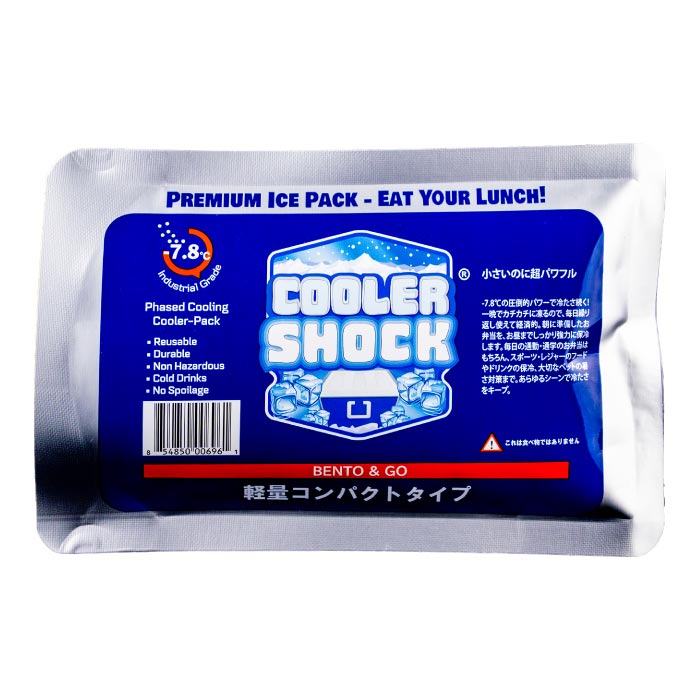 保冷剤 弁当用 長時間 クーラーショック BENTO & GO COOLER SHOCK -7.8℃ 繰り返し使える 強力 保冷パック コンパクト 食中毒対策 夏 ランチバッグ用 アイスパック 薄型 軽量 通勤 通学 子供 運動会 スポーツ 部活 BBQ 防災用 塾 冷却 医療用技術応用
