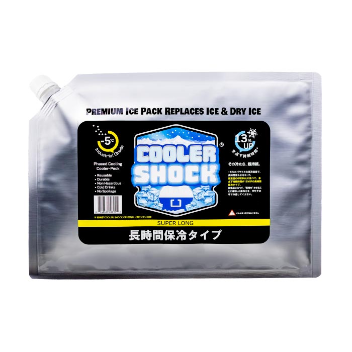 保冷剤 最強 長時間 クーラーショック スーパーロング COOLER SHOCK SUPER LONG S M L ソフトタイプ フラット 繰り返し -5℃ クーラーボックス用 アイスパック 氷点下 キャンプ アウトドア BBQ 釣り 保冷パック 強力 買い物 防災 生鮮 熱中症対策