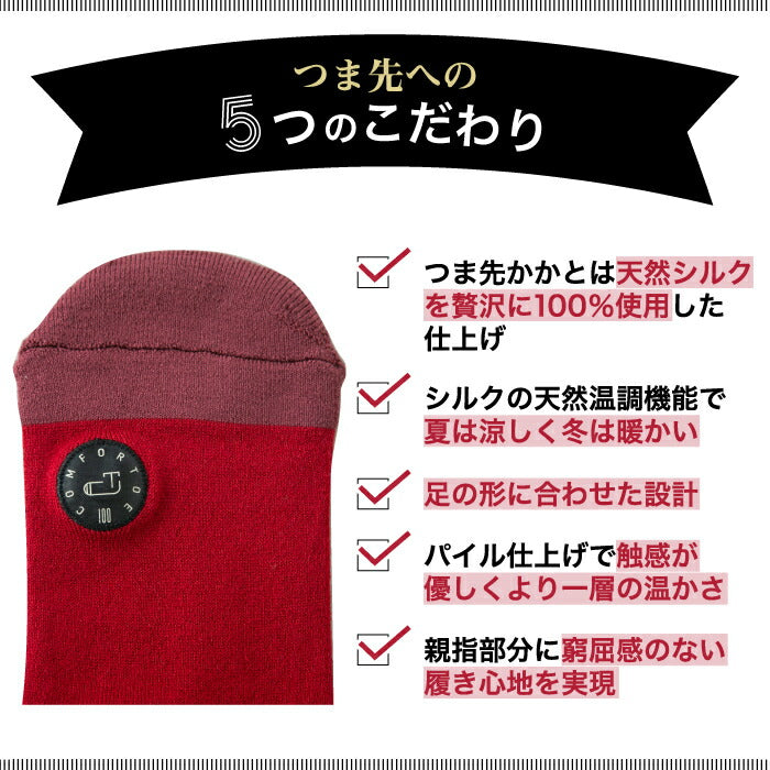 靴下 レディース 日本製 ソックス シルク 絹 コンフォルトウ 男女兼用 メンズ S M ウール つま先 かかと 暖かい 冷えとり靴下 おしゃれ あったか 天然素材 天然繊維 保温 フィット ユニセックス かわいい シンプル BOX入り ギフト  プレゼント