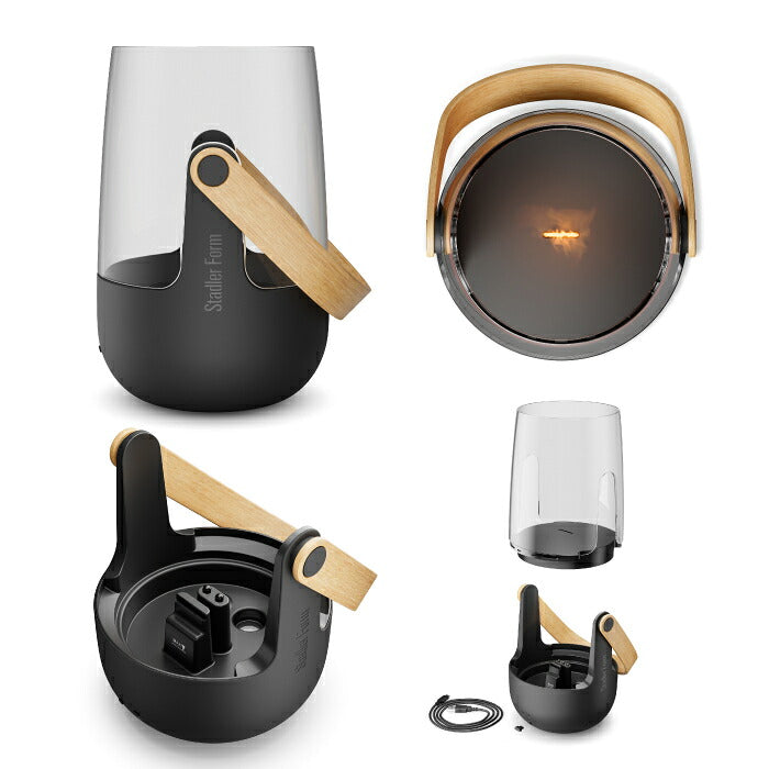 アロマディフューザー Stadler Form Sophie ソフィ アロマランタン 炎エフェクト キャンドル風 超音波式 USB-C 充電式 コードレス 防水 IP44 屋外対応 LEDランタン 調光 バンブー 静音 おしゃれ 北欧 火を使わない 香り リラックス ベランダ キャンプ スタドラーフォーム