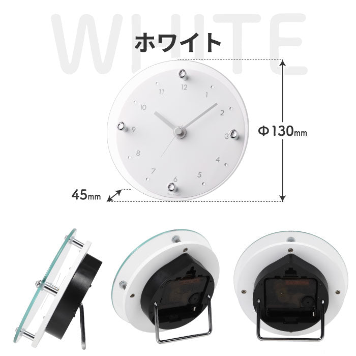 MAG ティアモント 置き掛け兼用時計 アナログ 静音 木目調 ラインストーン付 おしゃれ