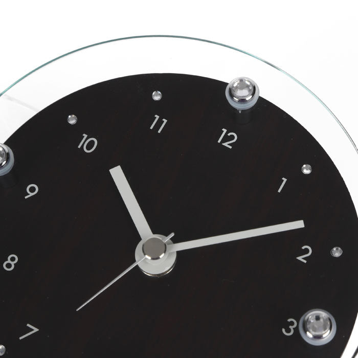 MAG ティアモント 置き掛け兼用時計 アナログ 静音 木目調 ラインストーン付 おしゃれ