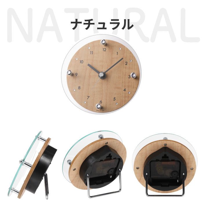 MAG ティアモント 置き掛け兼用時計 アナログ 静音 木目調 ラインストーン付 おしゃれ