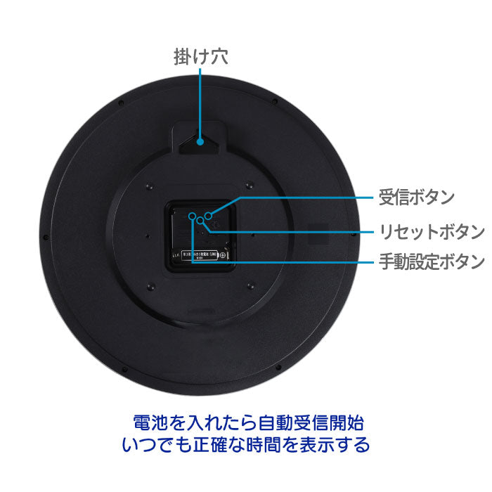北欧風エコグリン壁掛け電波時計｜選べる特典付・電池寿命5年・防災対応