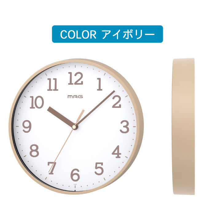 掛け時計 おしゃれ 壁掛け時計 北欧 MAG アナログ ガレット ウォールクロック 静音 連続秒針 静か 見やすい 小型 小さい 小ぶり インテリア時計 かわいい スタイリッシュ くすみカラー フレーム 針 リビング オフィス 引越し プレゼント 新生活