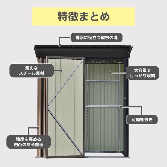 【楽天ランキング入賞】大容量1897Lのスチール製屋外物置。防水・防錆・鍵付きで安心収納。庭やベランダに最適な収納庫！