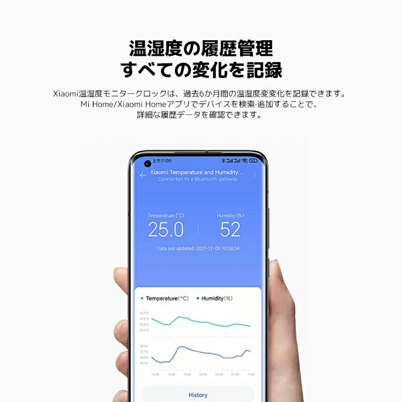 Xiaomi シャオミ スマート温湿度計 Pro 温湿度計 デジタル おしゃれ 時計付き E-ink 電子ペーパー アプリ連携 高精度センサー 湿度計 温度計 Bluetooth 6か月記録 置き型 壁掛け マグネット 赤ちゃん ペット 犬 猫 熱中症対策 寝室 子供部屋
